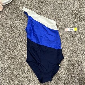 Summersalt Sidestroke One Piece Swimsuit - Blue and White